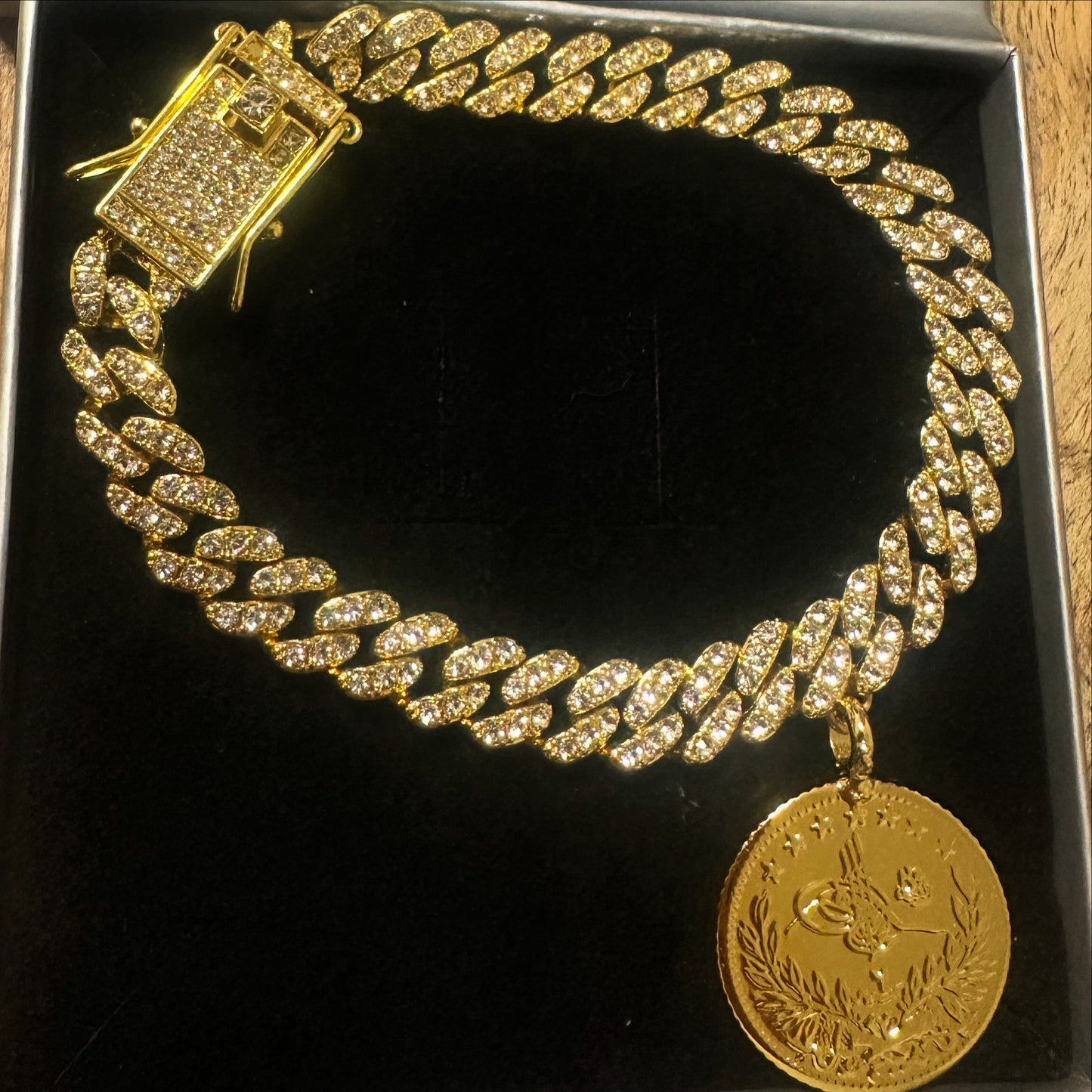 Zirkonia Stein Armband 2,5 Resat Münze