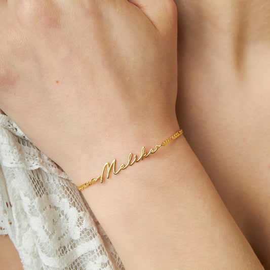 Signatur Armband 925 Silber / Gold