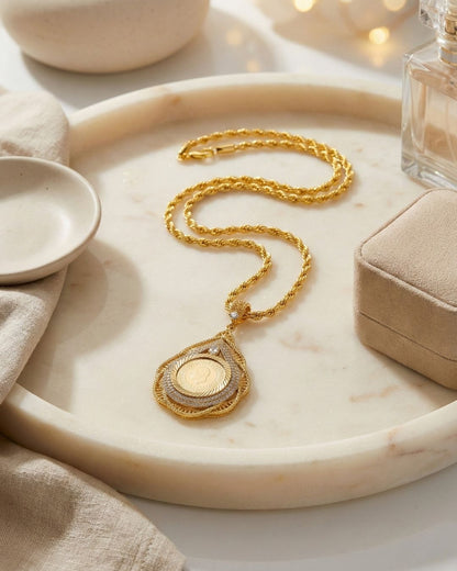 Tropfen mit Ceyrek Halskette 22k Vergoldet