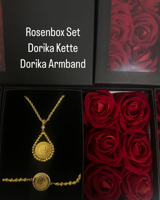 Dorika Set 22k Vergoldet mit Rosenbox