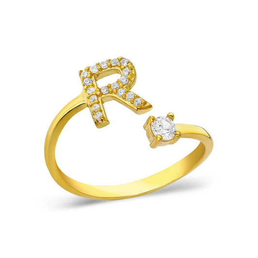 Verstellbarer Ring mit Edelstein / 925 SILBER