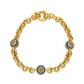 Armband mit dicken Ketten und Steinen / 925 SILBER