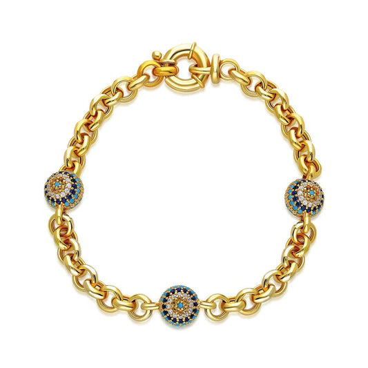 Armband mit dicken Ketten und Steinen / 925 SILBER