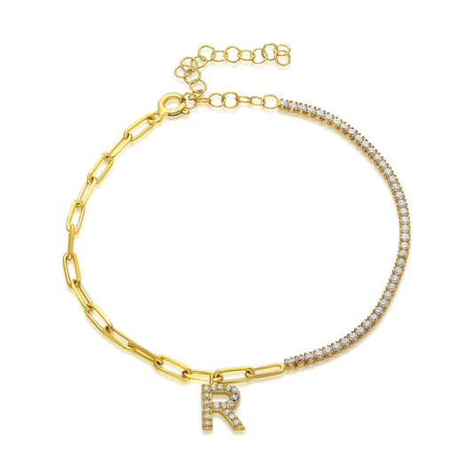 Armband mit Steinbuchstaben Design / 925 SILBER