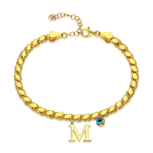 Armband mit Buchstaben und Kettengliedern / 925 SILBER