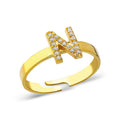Einbuchstaben Ring mit Stein / 925 SILBER
