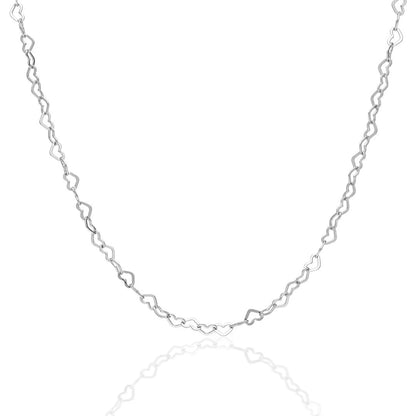 Herzförmige Kettenhalskette / 925 SILBER