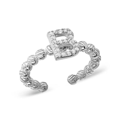 Ring mit Edelsteinbuchstaben / 925 SILBER