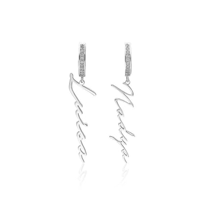 Steine und Signatur Ohrringe / 925 SILBER