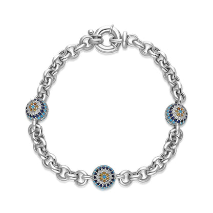 Armband mit dicken Ketten und Steinen / 925 SILBER