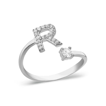 Verstellbarer Ring mit Edelstein / 925 SILBER