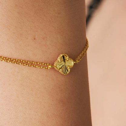 Glänzendes Kleeblatt Armband / 925 SILBER