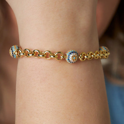 Armband mit dicken Ketten und Steinen / 925 SILBER
