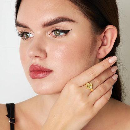 Glänzender Kleeblatt Ring / 925 SILBER