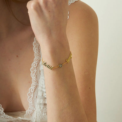 Signatur Name Halskette mit Armband im Set