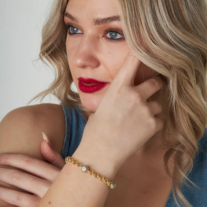 Armband mit dicken Ketten und Steinen / 925 SILBER