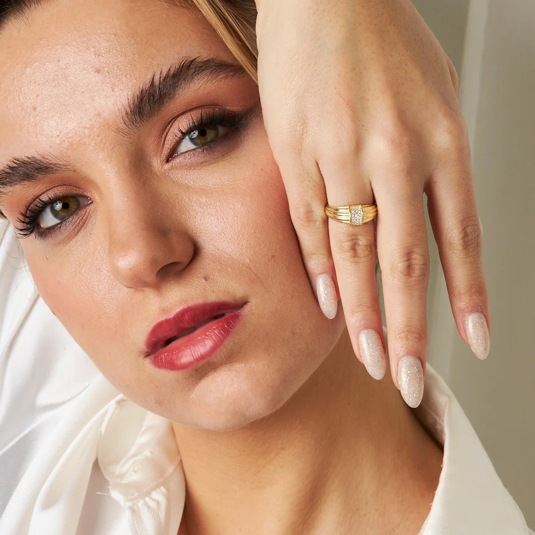 Ring mit dickem Stein / 925 SILBER