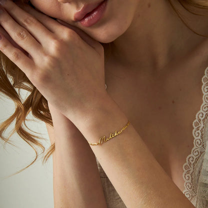 Signatur Armband 925 Silber / Gold
