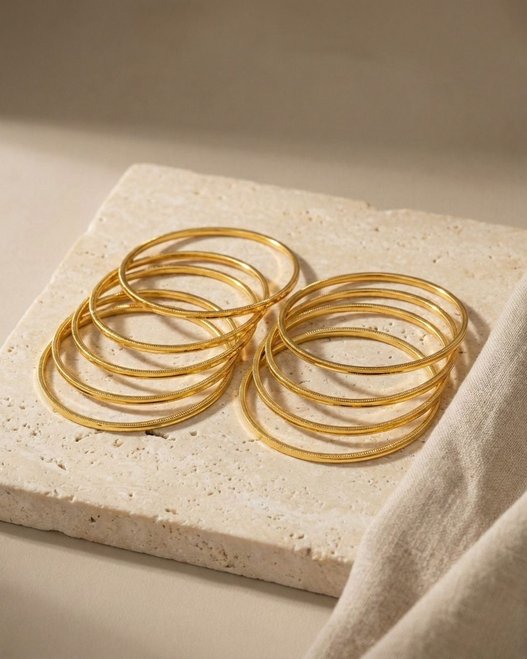 6x Ajda Armreifen 22 k vergoldet