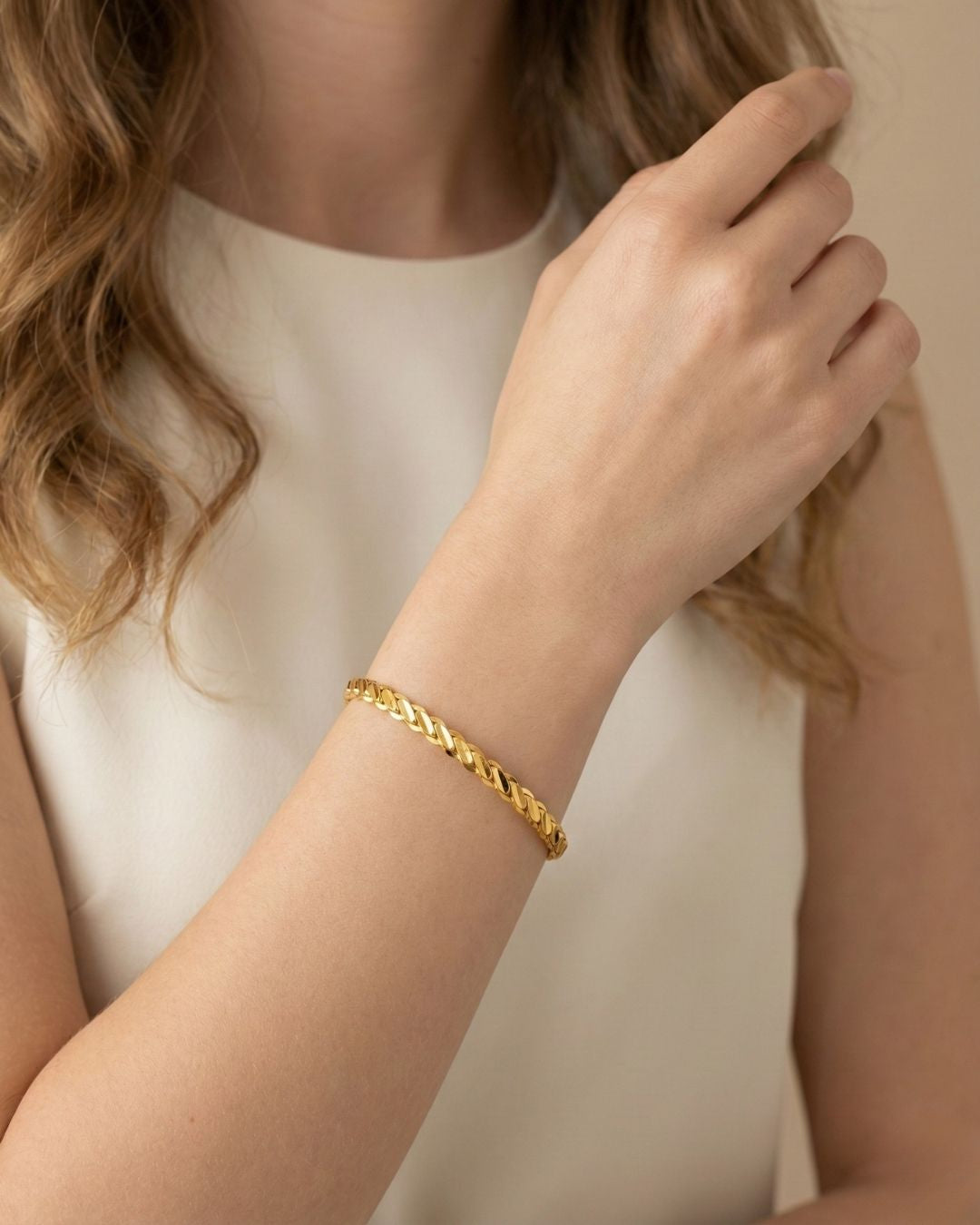 3lü Burma Armreifen Breit 22 karat vergodlet