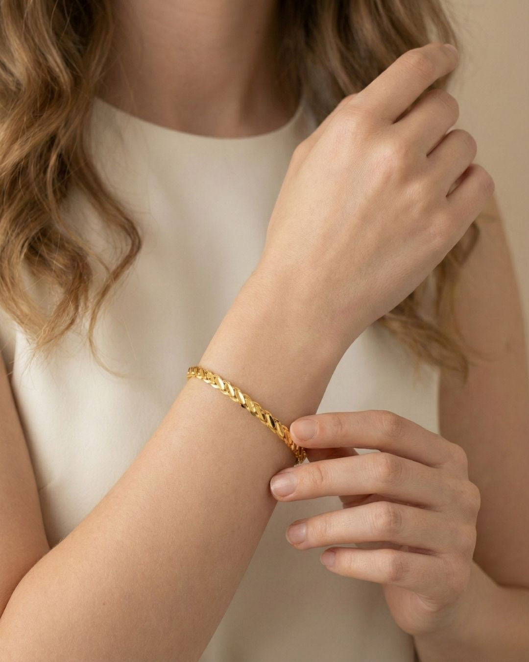 10x 3lü Burma Armreifen Breit 22 karat vergoldet