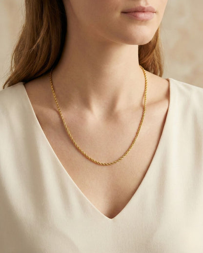 Burgulu Gedrehte Kette 22k Vergoldet