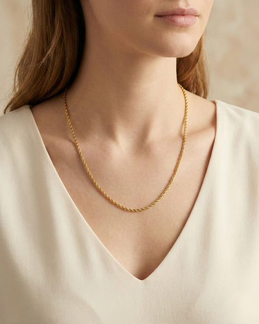 Burgulu Gedrehte Kette 22k Vergoldet