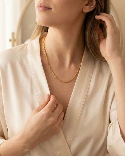 Burgulu Gedrehte Kette 22k Vergoldet