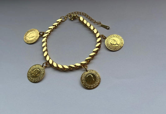 Pullu Armband mit Ceyrek / Resat 22k Vergoldet