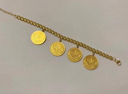 Pullu Armband mit Ceyrek / Resat 22k Vergoldet