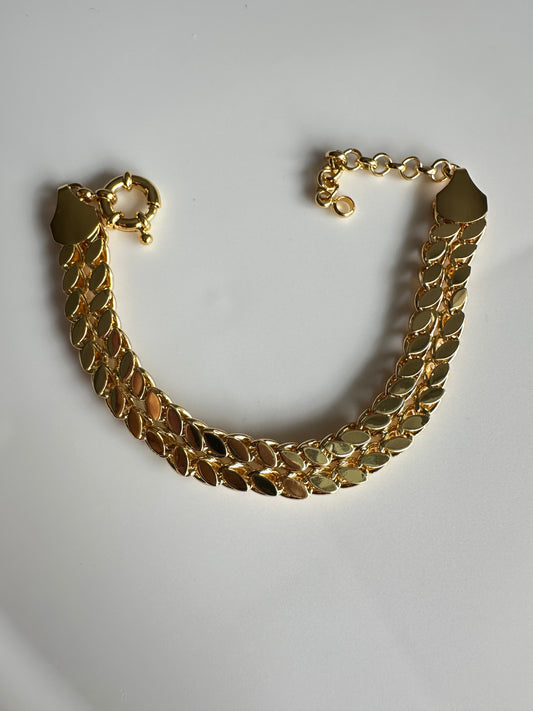 Pullu doppelt Armband 22 karat vergoldet