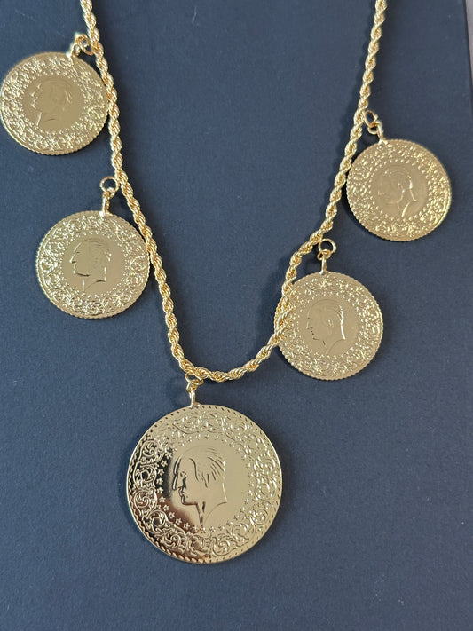 22k vergoldet Kette mit Münzen