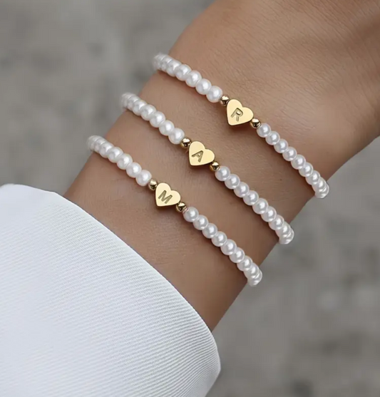 Perlen Armband mit Buchstabe Herz Charm-Armband