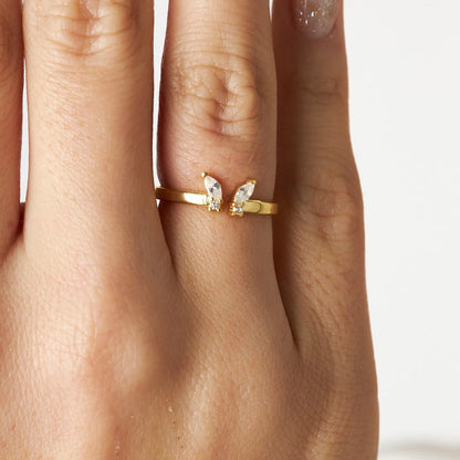 Schmetterling Ring mit Details / 925 SILBER