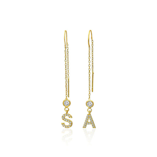 Swinging Letter Earrings / 925 SILBER