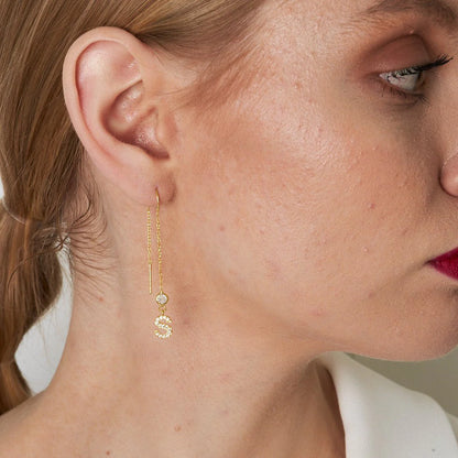 Swinging Letter Earrings / 925 SILBER
