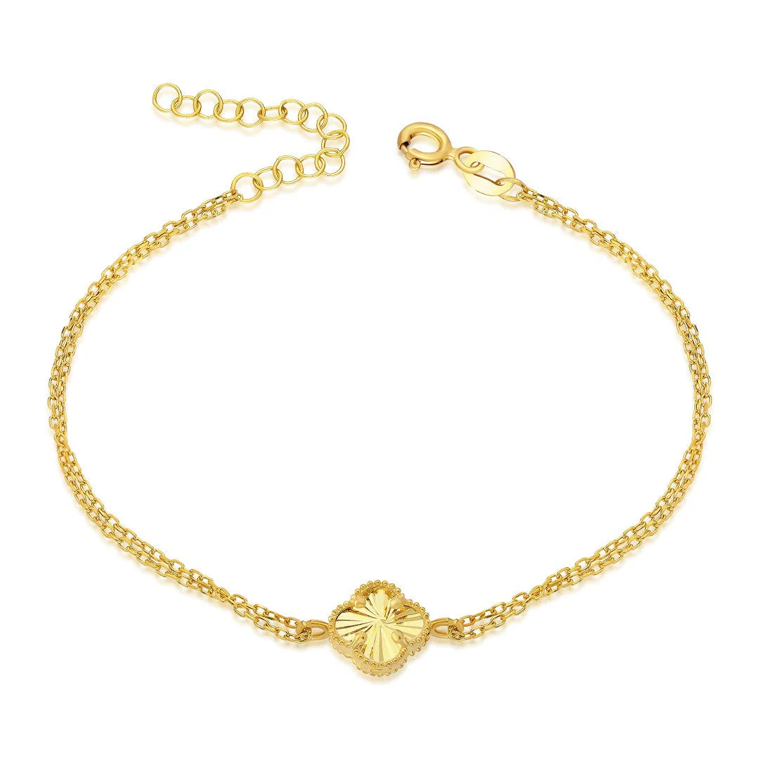 Glänzendes Kleeblatt Armband / 925 SILBER