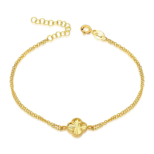 Glänzendes Kleeblatt Armband / 925 SILBER