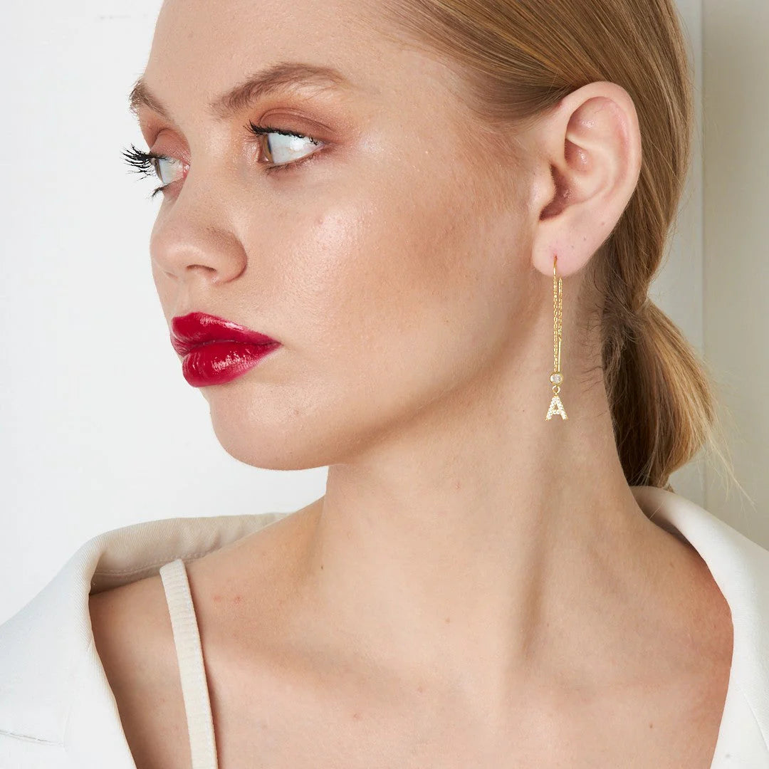 Swinging Letter Earrings / 925 SILBER