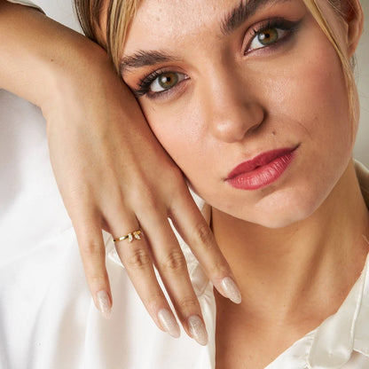 Schmetterling Ring mit Details / 925 SILBER