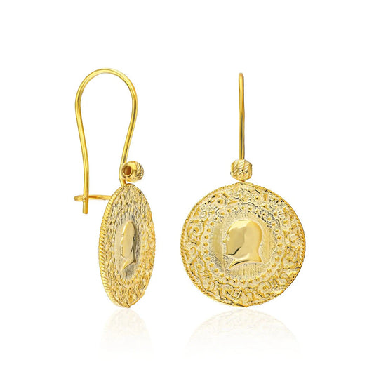 Viertel Gold Ohrring / 925 SILBER