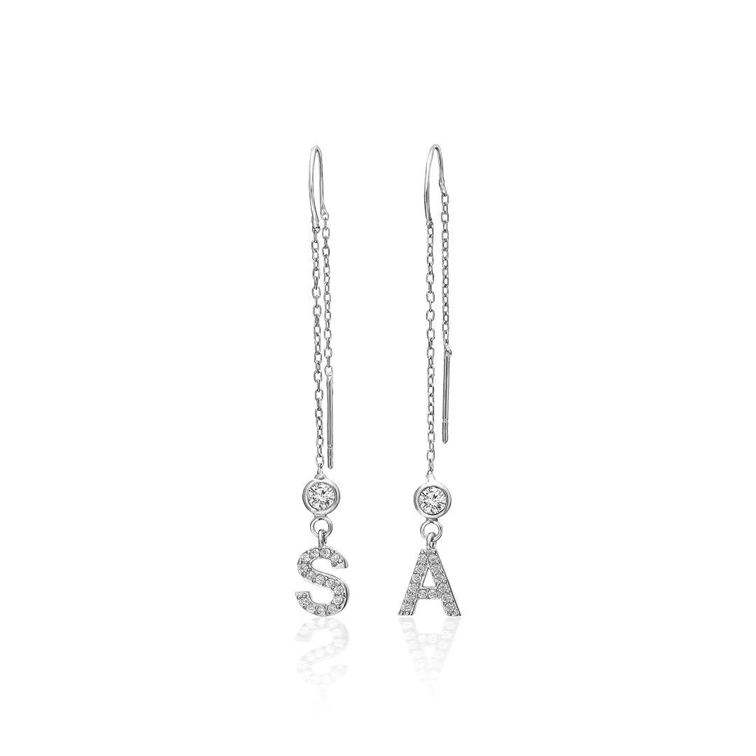 Swinging Letter Earrings / 925 SILBER