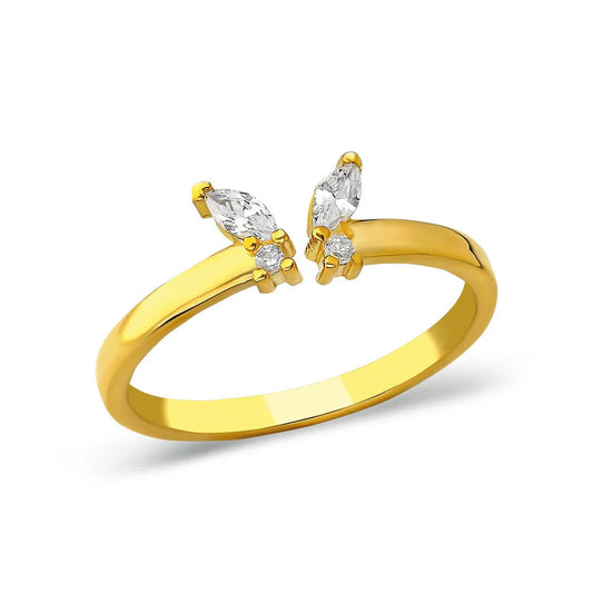 Schmetterling Ring mit Details / 925 SILBER