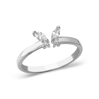 Schmetterling Ring mit Details / 925 SILBER