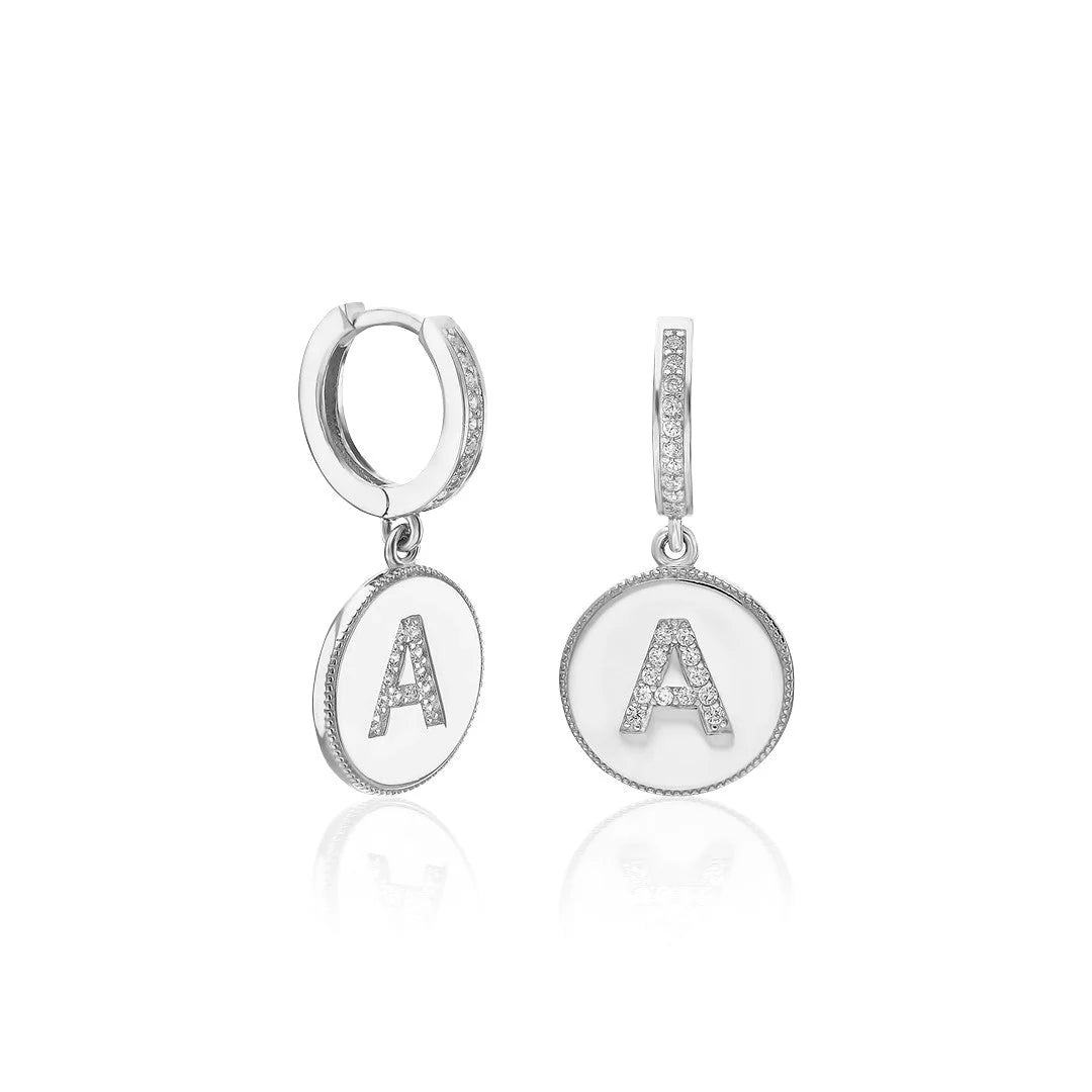 Steine und Buchstaben Ohrringe / 925 SILBER