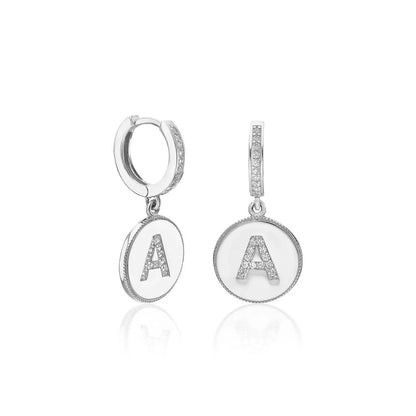 Steine und Buchstaben Ohrringe / 925 SILBER