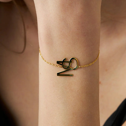 Zwei-Buchstaben Design Armband / 925 SILBER