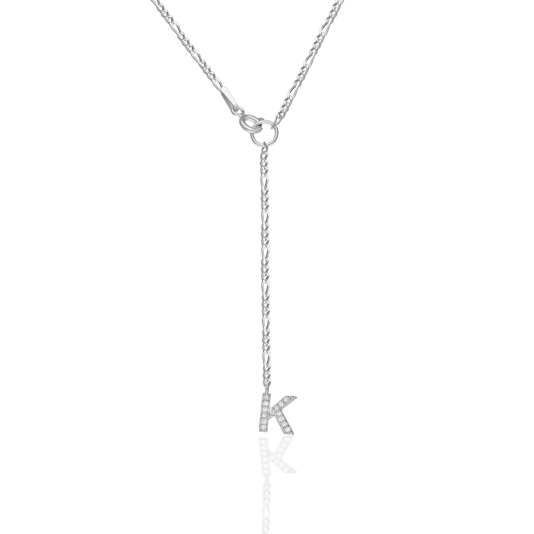 Zirkonia Buchstabe Halskette 925 Silber