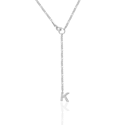 Zirkonia Buchstabe Halskette 925 Silber
